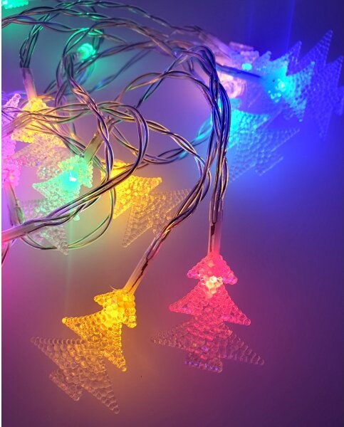 LED venkovní řetěz 20xLED/2xAA 2,2 m IP44 multicolor stromečky