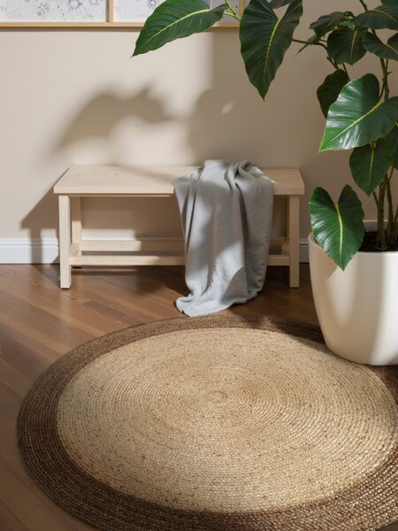 Koberec Hanse Home Looma naturální / krémový / šedý kruh