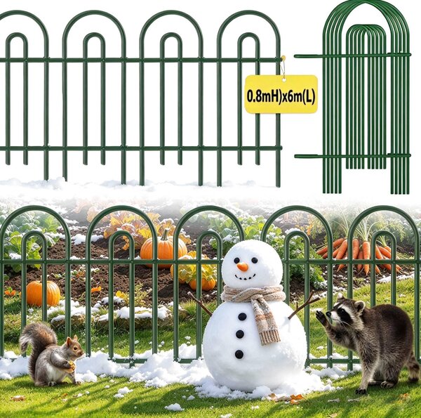 Zahradní plotový panel - 80 cm výška x 6 m - Zelená - Plot pro psy a zahradní lem