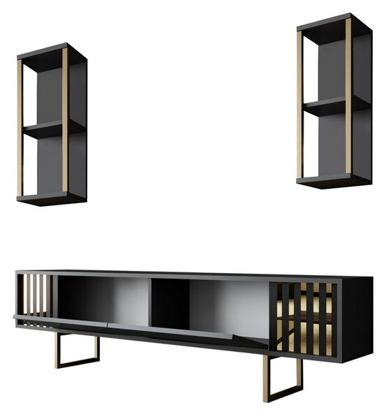Televizní stolek s policemi Linie Anthracite and Gold