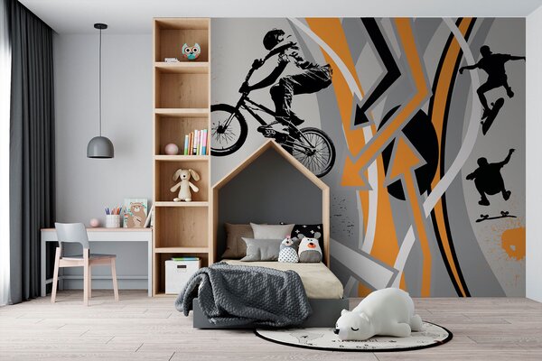 Fototapeta Skupina lidí na kolech, Dětské fototapety, Populární fototapety, u93699 - Tapeko.co.cz