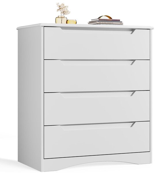 Komoda - se 4 zásuvkami - 71,4 x 41,1 x 82,0 cm - Bílá - Do ložnice a obývacího pokoje