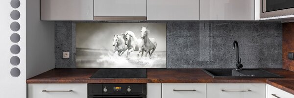 Dekorační panel sklo Bílí koně pksh-44040199