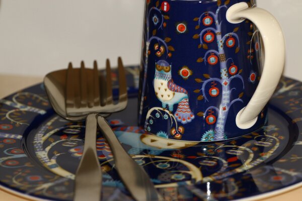 Šálek a podšálek espresso Taika iittala 0,1 l modrý