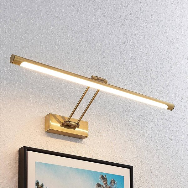 Lucande LED obrazové svítidlo Dimitrij, mosaz, kov, 54cm, Bronz / starožitná mosaz, Obývací pokoj / jídelna, kov, Starožitný