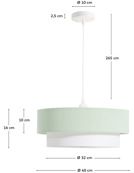 Kave Home Zelené závěsné světlo Bianella 40 cm