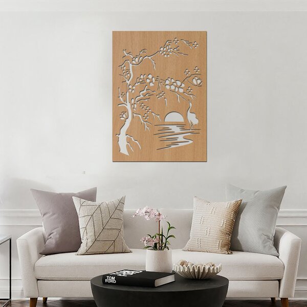 Dřevo života | Dřevěná dekorace na stěnu SAKURA | Rozměry (cm): 20x28 | Barva: Buk