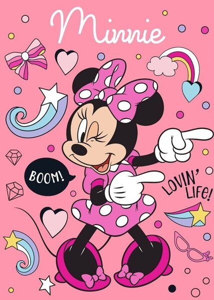 Deka dětská Minnie růžová flecee 140x100cm Faro