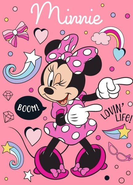 Deka dětská Minnie růžová flecee 140x100cm Faro