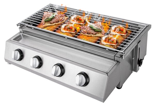 4 plamenné stolní grily Zahradní gril LPG Plynový gril Gril Barbeque Výkov nastavitelný