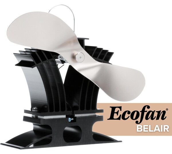 Ventilátor na kamna bez elektřiny - Niklový - 24,1 x 23,4 x 9,65 cm - Pro kamna na dřevo a pelety
