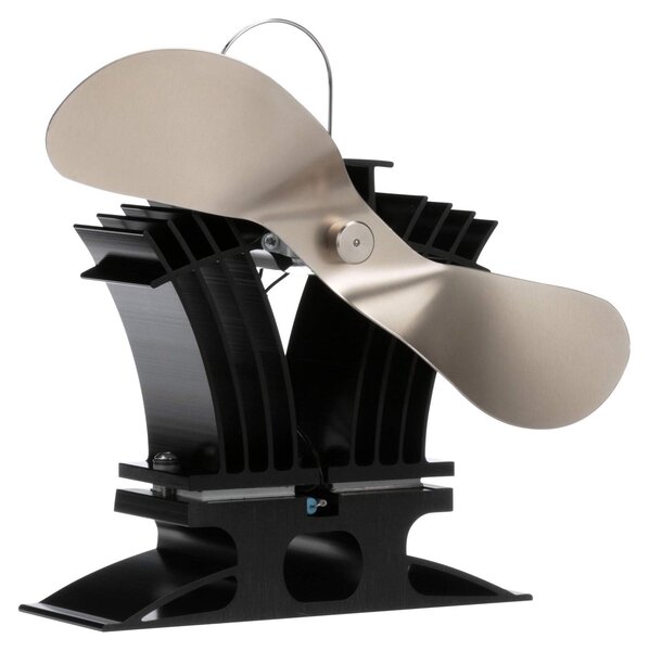 Ventilátor na kamna bez elektřiny - Niklový - 24,1 x 23,4 x 9,65 cm - Pro kamna na dřevo a pelety