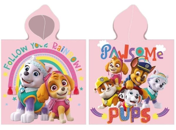 Dětské pončo PAW PATROL růžový 55x110cm Setino