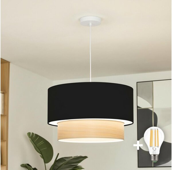 Brilagi - LED Lustr na lanku CERIA 1xE27/40W/230V pr. 50 cm černá/béžová