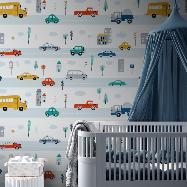 Fototapeta Vzor osobních a nákladních automobilů, Dětské fototapety, Populární fototapety, u93819 - Tapeko.co.cz