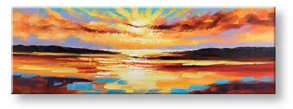 Malovaný obraz na stěnu ZÁPAD SLUNCE 1-dílný - 150x50 cm - 150x50 cm - 150x50 cm