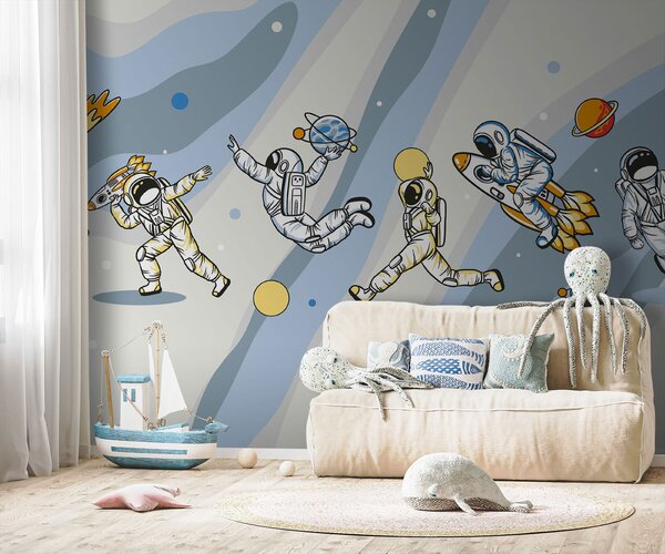Fototapeta Skupina astronautů ve vesmíru, Dětské fototapety, Populární fototapety, u93828 - Tapeko.co.cz