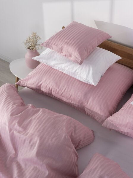 DARRÉ Damaškové saténové povlečení Pruh 10 mm - Light pink Velikost: 140 x 200 + 70 x 90