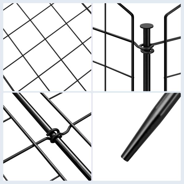 Zahradní plot pro psy - Kovový plot - 78 cm - 10 prvků - Černá