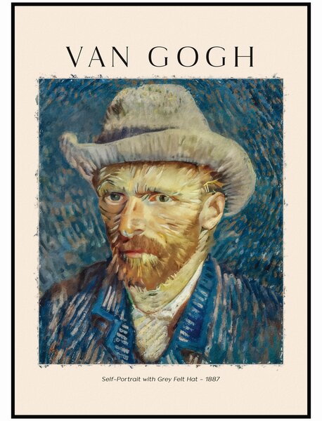 Vincent van Gogh - Autoportrét v šedém klobouku Rozměr plakátu: 50 x 70 cm