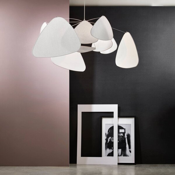 MARKET SET závěsné světlo Screen XL, 60 cm, bílé, papír, stmívatelný, Bílá / opál, Obývací pokoj / jídelna, Papír / lunolit / lunopal, Design