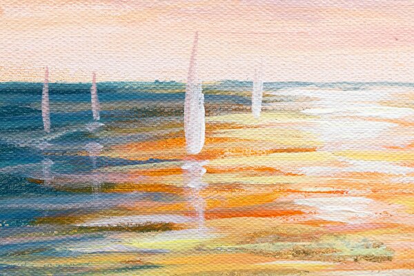 Malovaný obraz na stěnu ZÁPAD SLUNCE 1-dílný 70x60 cm