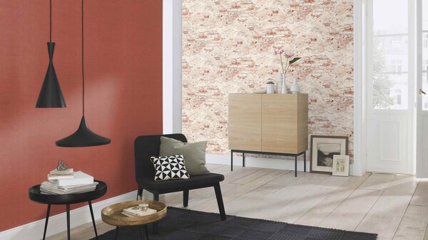 RASCH | Vliesová tapeta na zeď Unsere Besten 939309 | 0,53 x 10,05 m | bílá, oranžová, červená, růžová, vínová