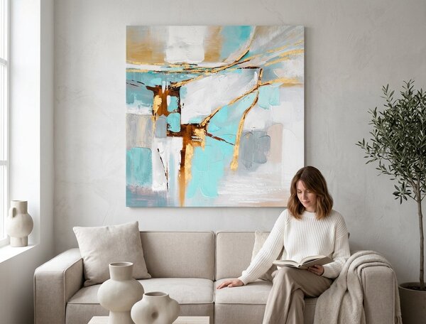 Malovaný obraz na stěnu ABSTRAKT 1 díl - 70x70 cm