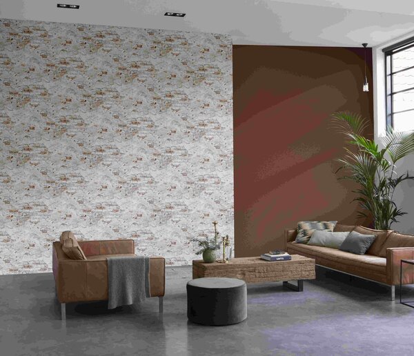 RASCH | Vliesová tapeta na zeď Unsere Besten 939309 | 0,53 x 10,05 m | bílá, oranžová, červená, růžová, vínová