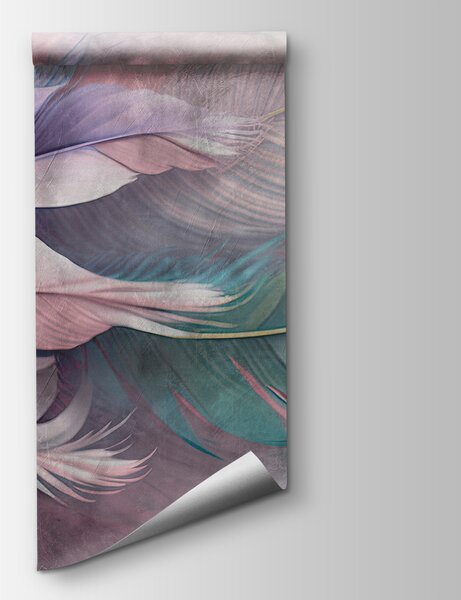 Fototapeta Skupina peří na bílém pozadí, 3D květinové fototapety, Populární fototapety, u93934 - Tapeko.co.cz