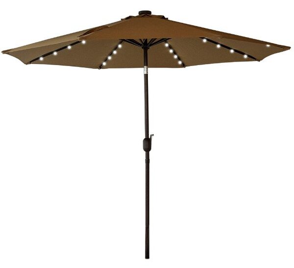 Cappa Garden Zahradní slunečník LED solární 300cm béžový