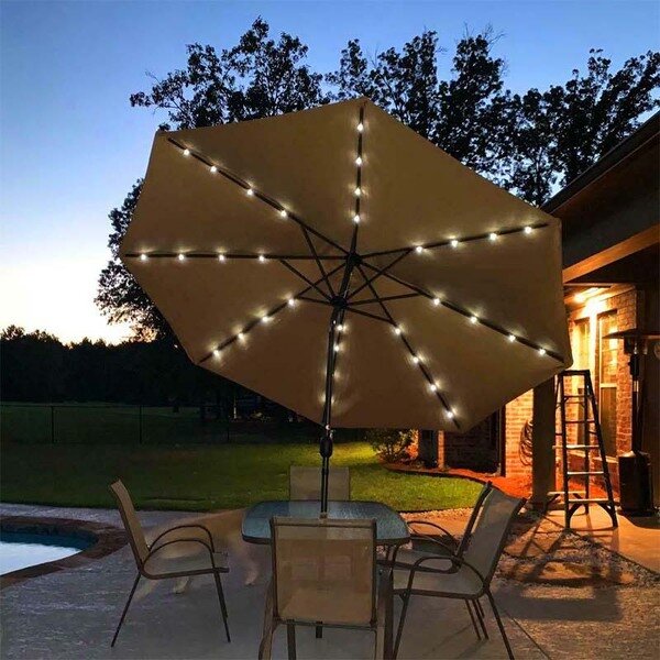 Cappa Garden Zahradní slunečník LED solární 300cm béžový