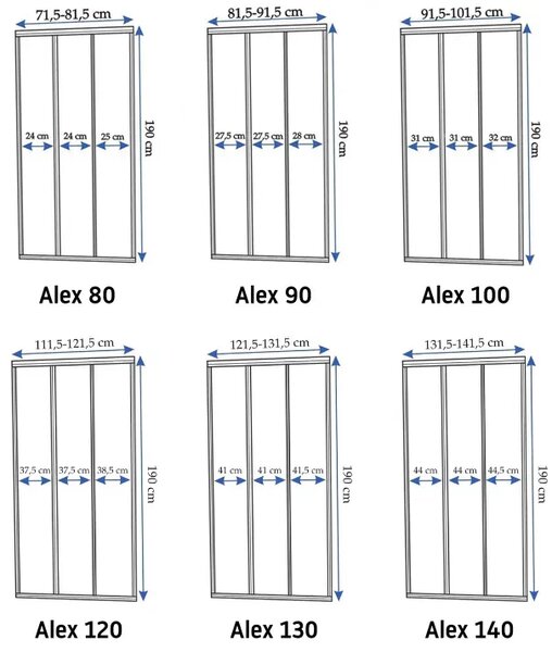 Posuvné sprchové dveře REA ALEX 80 cm pro instalaci do niky, chrom/transparent - bez vaničky