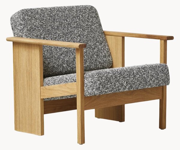 Křeslo z dubového dřeva's bouclé čalouněním Block