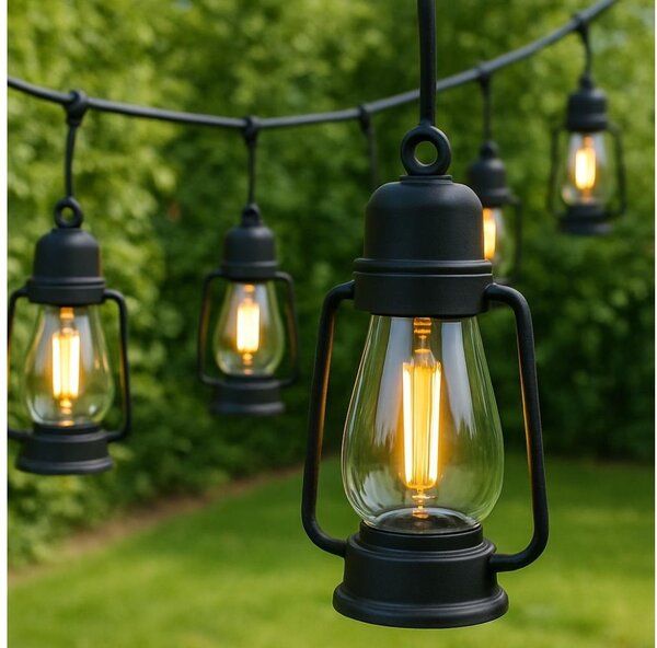 Venkovní dekorační řetěz GIRLANDA 20xLED 20m IP44 teplá bílá