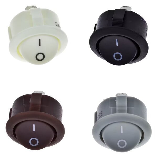 LED-lumin Vypínač do desky kolébkový R13, 250V/max.16(8)A - bílý, hnědý, šedý,černý Barva produktu: Hnědá