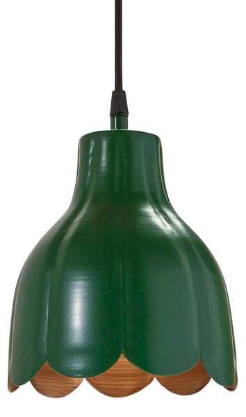 PR Home Tulippa závěsná lampa Ø 17 cm, zelená, zástrčka