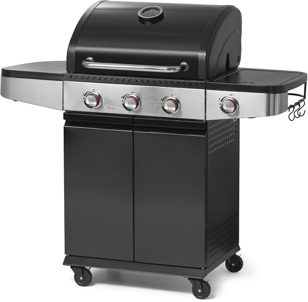 FIELDMANN FZG 3013 Velikost grilu: 122 x 57 x 112 cm, 3x hlavní hoák a 1x boní hoák (11,5 kW), grilovací plocha: 60 x 42 cm, grilovací výka: 86 cm