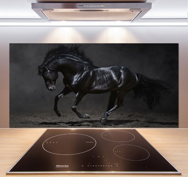 Dekorační panel sklo Černý kůň pksh-47712826