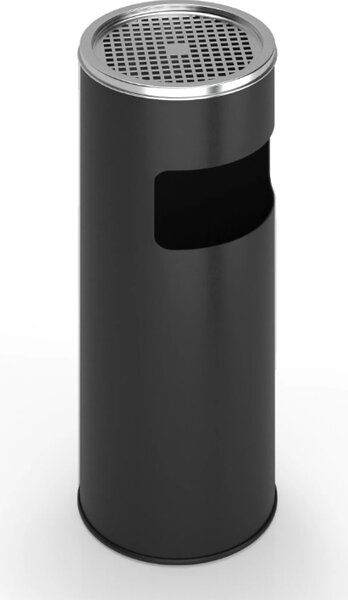 Odpadkový koš s popelníkem, 17 l, černý