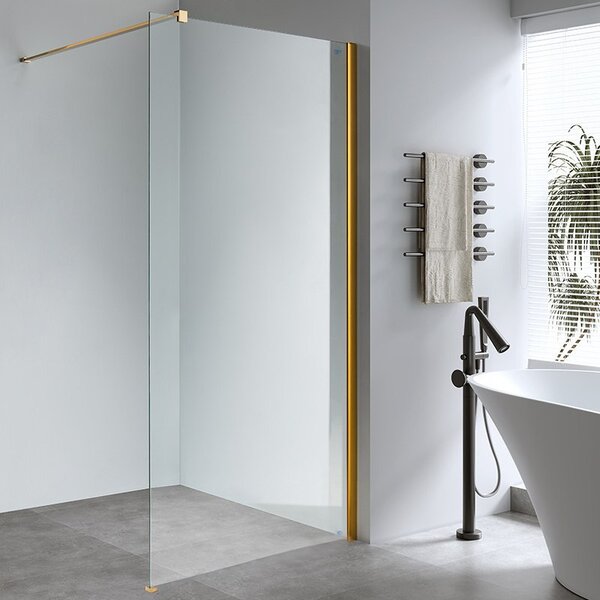 BPS-koupelny Sprchová zástěna Walk-in SH07G GL 130 zlatá - bez vaničky