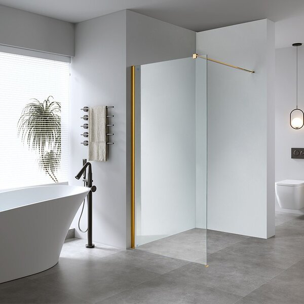 BPS-koupelny Sprchová zástěna Walk-in SH07G GL 130 zlatá - bez vaničky