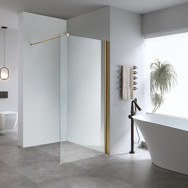 BPS-koupelny Sprchová zástěna Walk-in SH07G GL 130 zlatá - bez vaničky