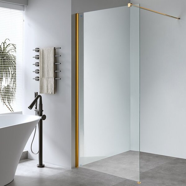 BPS-koupelny Sprchová zástěna Walk-in SH07G GL 130 zlatá - bez vaničky