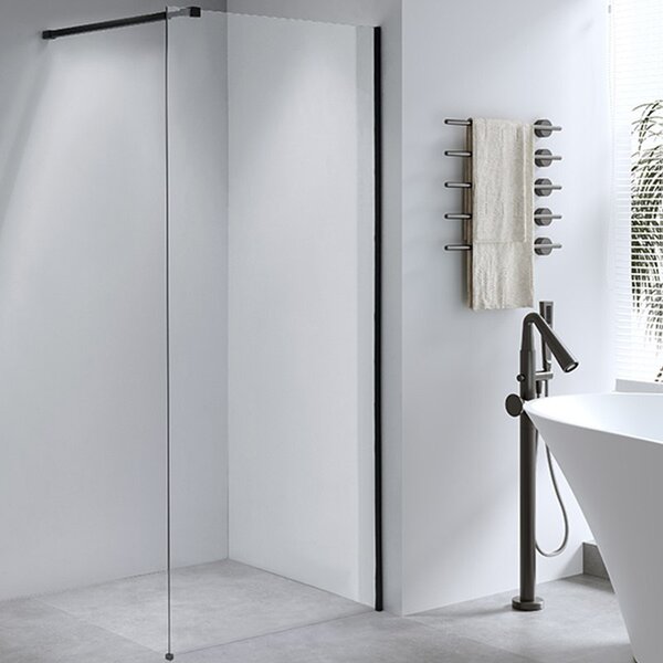 BPS-koupelny Sprchová zástěna Walk-in SH07C BL 90 černá - bez vaničky
