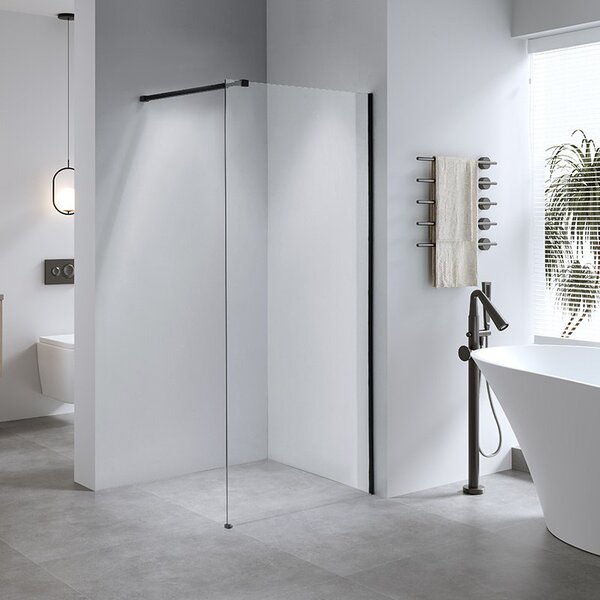 BPS-koupelny Sprchová zástěna Walk-in SH07C BL 90 černá - bez vaničky