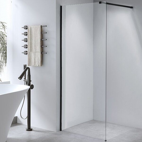 BPS-koupelny Sprchová zástěna Walk-in SH07C BL 90 černá - bez vaničky