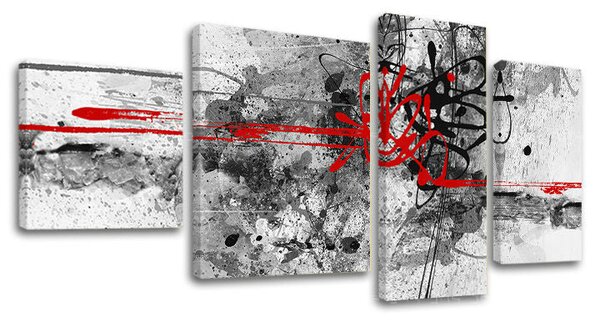 Obraz na plátně 4 části ABSTRAKT - 90x50 cm