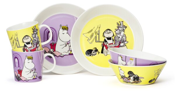 Sada hrníček a talíř v dárkové krabici Moomin Snorkmaiden Arabia fialová