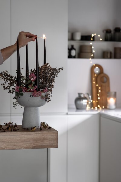 Adventní svícen na podstavci Marb Grey Polystone